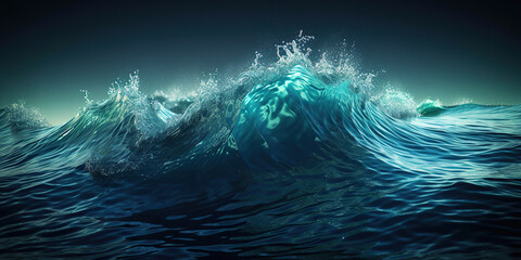 Fototapeta na wymiar ai generated illustration close up wave in ocean