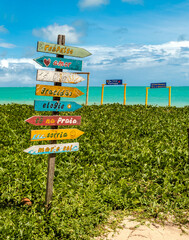 signpost at Maragogi - Maceio, Alagoas, Brazil