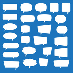 Obraz premium Set of speech bubbles. Blank empty vector white speech bubbles. Cartoon balloon word design.