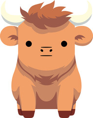 Cute Buffalo cartoon minimal