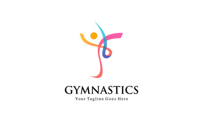 Fototapeta na wymiar Abstract Human for Aerobic Logo Fitness, Gym, and Sport Vector Logo Design