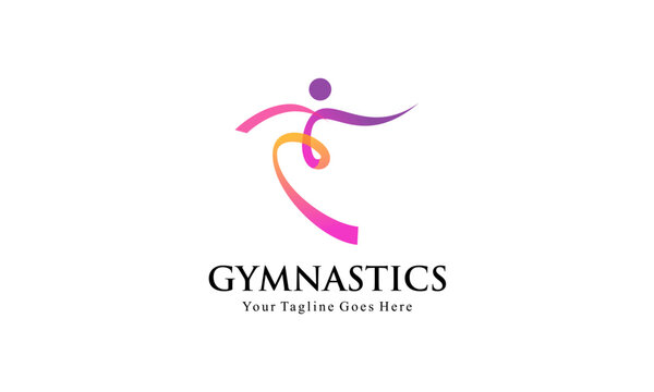 Abstract Human for Aerobic Logo Fitness, Gym, and Sport Vector Logo Design