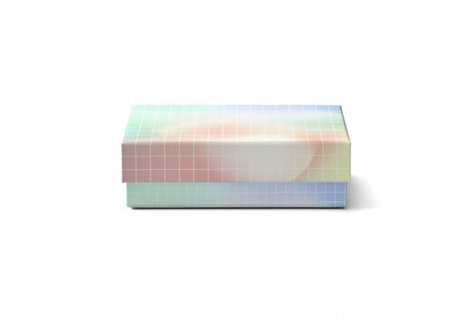Mockup of customizable small box with lid against customizable color background