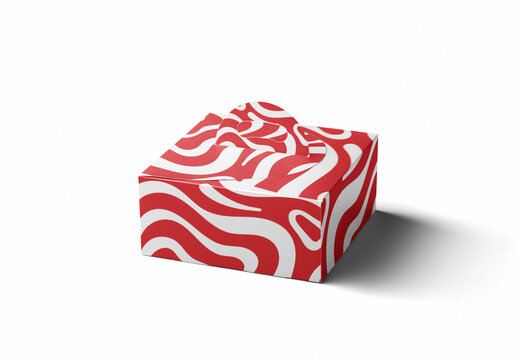 Mockup of customizable square cake box against customizable color background