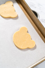 Panda shaped shortbread cookies with chocolate icing