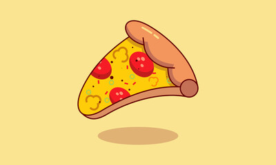 Delicious and Fresh Illustration of a Slice of Pizza