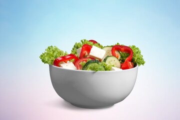 Healthy tasty green salad with vegetables