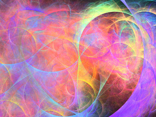 Composición de arte imaginario digital consistente en parábolas delgadas con un halo difuminado en un todo que aparenta ser la  fusión de una estrella con su planeta moribundo. © Pedroml