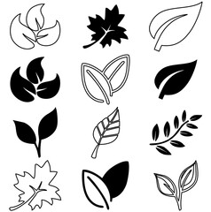 Leaf icon set vector illustration