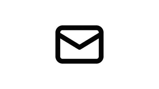 mail icon background animated, logo symbol, social media, green screen