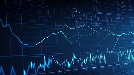 Naklejka premium market graph chart blue technology concept