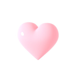 パステルピンクの立体的なハートの3DCG背景透過画像