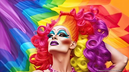 Fototapeta premium Portrait of drag queen fictional character