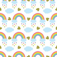 Seamless rainbow pattern background Vector