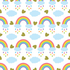 Obraz premium Seamless rainbow pattern background Vector