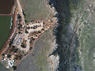 mountain arbel north of isral drone view