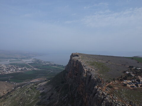 mountain arbel north of isral drone view