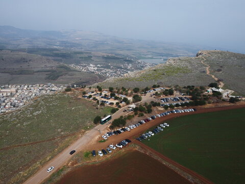 mountain arbel north of isral drone view