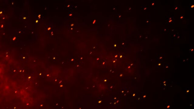 Cinematic Flying Fire Ember Particles Wind Blowing Overlay Effects Footage Realistic Dark Glowing Sparkles Animation