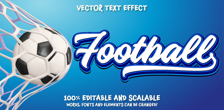 Soccer text, cartoon style editable text effect