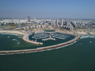 city of ashdod marina drone photography