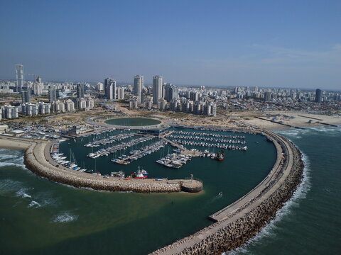 city of ashdod marina drone photography