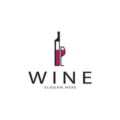 Wine logo design template.vector illustration of icon-vector
