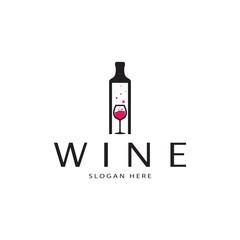 Wine logo design template.vector illustration of icon-vector