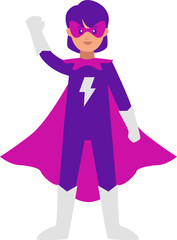 Strong Female Hero Illustration Vector