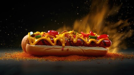 hot dog on fire