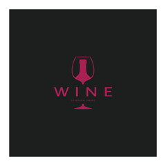 Wine logo design template.vector illustration of icon-vector
