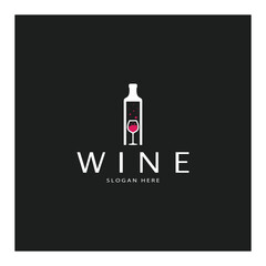 Wine logo design template.vector illustration of icon-vector