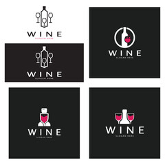 Wine logo design template.vector illustration of icon-vector