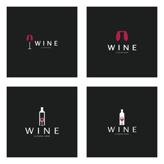 Wine logo design template.vector illustration of icon-vector