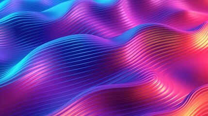 Obraz premium Horizontal bright holographic background. Retrofuturistic vaporwave and synthwave aesthetics