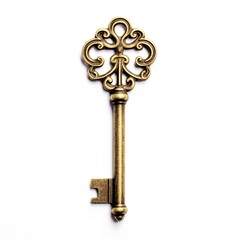 golden key isolated on white
