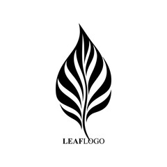 Vector Line art logo of a leaf