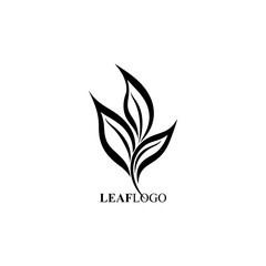 Vector Line art logo of a leaf