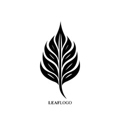 Vector Line art logo of a leaf