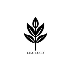 Vector Line art logo of a leaf