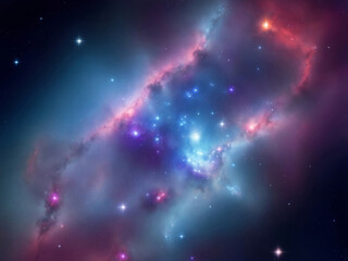 Obraz na płótnie Canvas Fantasy nebula in galaxy, Generative AI Illustration.