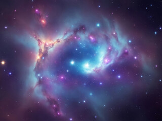 Fototapeta na wymiar Fantasy nebula in galaxy, Generative AI Illustration.