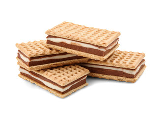 Wafer bars isolated on transparent or white background, png