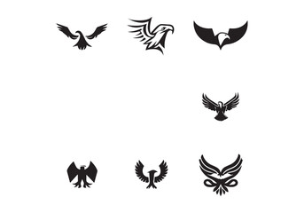  minimal style black eagle icon design illustration vector file eps and white background.eps