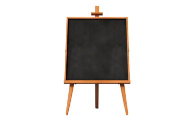 Slate board with wood frame on transparent background.