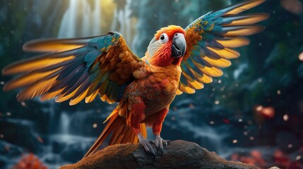 red and yellow parrot