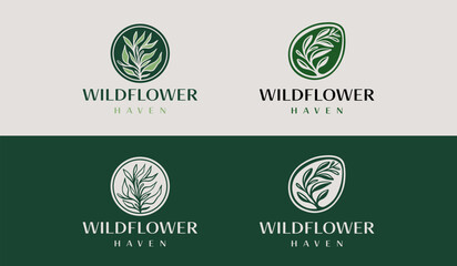 Leaf Flower Plant Handdrawn Logo Icon. Universal creative premium symbol. Vector sign icon logo template. Vector illustration