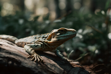 Obraz premium The Enigmatic Lizard in its Natural Habitat. Generative AI