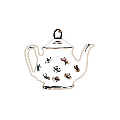 Color sketch of a drinking water jug ​​with transparent background