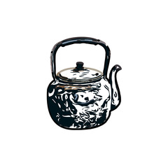 Color sketch of a drinking water jug ​​with transparent background